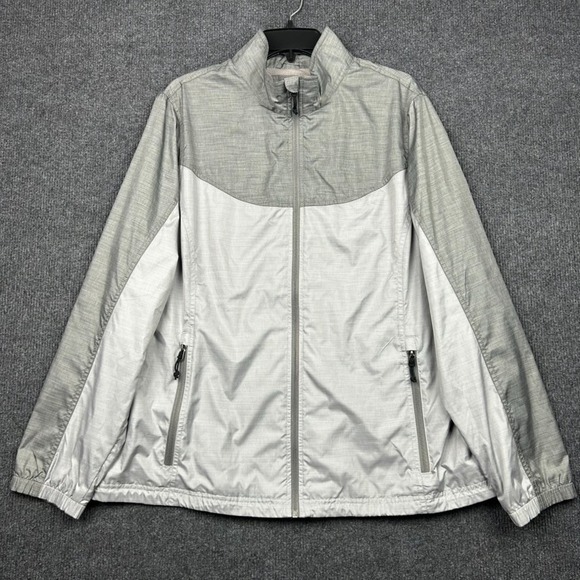 L.L. Bean Jackets & Blazers - LL Bean Women's XL PET Jacket Long Sleeve Gray Two Tone Windbreaker Full Zip